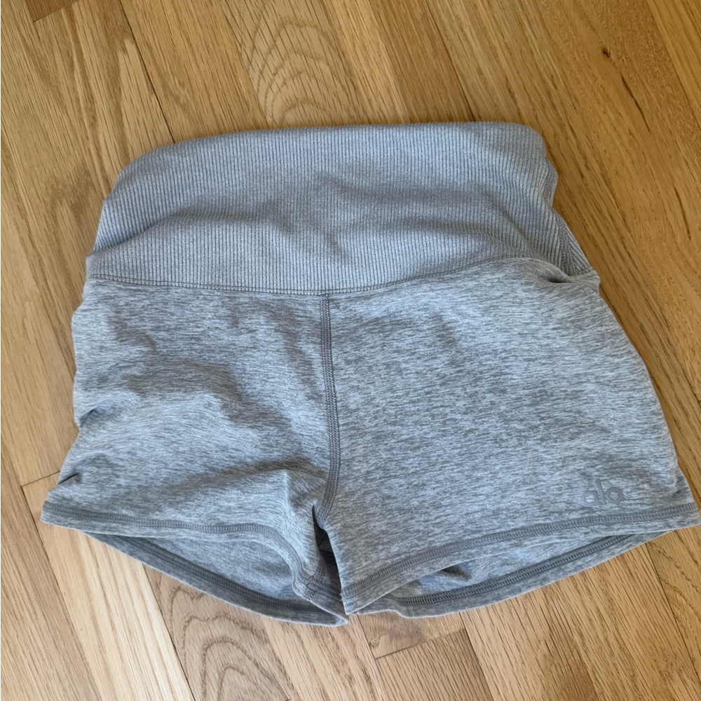 ALO High Waist Gray Bike Shorts